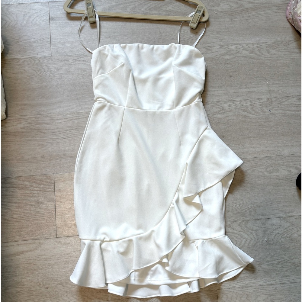 White formal mini dress
